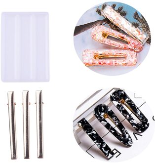 3Pcs Meisje Haar Clip Uv Resin Mold Voor Diy Handgemaakte Haar Pin Sieraden Accessoires Gereedschap Resin Mold Hars Sieraden klei Mallen #5G