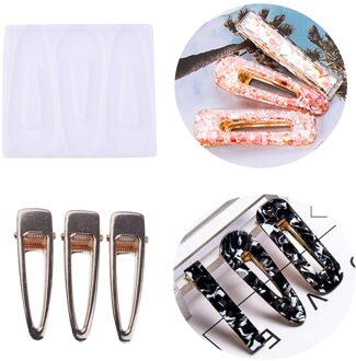 3Pcs Meisje Haar Clip Uv Resin Mold Voor Diy Handgemaakte Haar Pin Sieraden Accessoires Gereedschap Resin Mold Hars Sieraden klei Mallen #5G