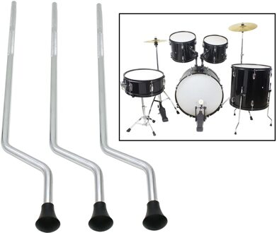 3Pcs Metal Floor Tom Drum Benen Houder Rubber Voeten Verstelbare Tom Drum Stand Benen Anti-Roest Non-slip Percussie Onderdelen Diy