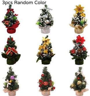 3Pcs Mini Kerstboom Ornamenten Xmas Party Klein Bureau Tafel Decor Thuis Xmas Decoratieve Boom Levert