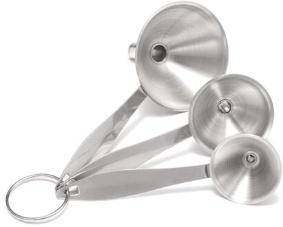 3Pcs Mini Kleine Mond Trechter Bar Wijn Fles Rvs Trechter Multifunctionele Mini Olieramp Met Opknoping Ring Keuken tool