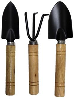 3Pcs Mini Tuin Gereedschap Sets Mini Schop Hark Spade Bonsai Gereedschap Set Houten Handvat Metal Head Voor Bloemen Ingemaakte plant Tuinman