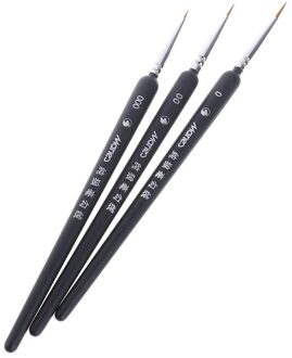 3Pcs Miniatuur Verf Detail Borstel 0/ 00/ 000 Wolf Haar Professionele Fijne Detaillering Voor Kunst Levert Tekening art Pen Kwast