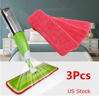 3Pcs Mop Hoofd Floor Cleaning Vervanging Doek Microfiber Vervanging Mop Pad Plakken Doek Cover Home Spray Water Spuiten Platte