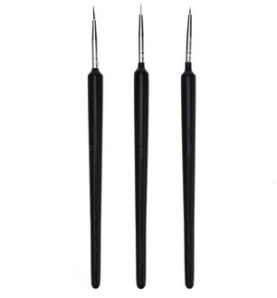 3Pcs Nail Art Penselen Acryl Franse Schilderen Borstel Bloem Strepen Lijnen Liner Diy Tekening Pen Manicure Gereedschap