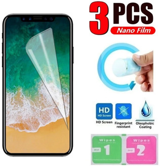 3pcs Nano Protective Film for iPhone 8 7 6 Plus 5s 5 SE 2020 iPhone X XR XS 12 11 Pro Max (Not Glass) Screen Protector Film Foil