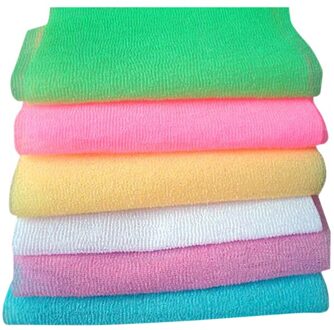 3Pcs Nylon Mesh Bad Douche Body Wassen Schoon Exfolieer Puff Schrobben Handdoek Wassen Schoonmaken Tool FBS889