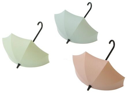 3Pcs Opslag Haken Deur Muur Haak Toetsen Haarspelden Houder Muur Decoratie Badkamer Muur Hanger Paraplu Vorm Punch Gratis A-3stk