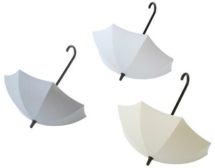 3Pcs Opslag Haken Deur Muur Haak Toetsen Haarspelden Houder Muur Decoratie Badkamer Muur Hanger Paraplu Vorm Punch Gratis B-3stk