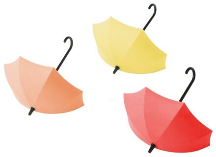 3Pcs Opslag Haken Deur Muur Haak Toetsen Haarspelden Houder Muur Decoratie Badkamer Muur Hanger Paraplu Vorm Punch Gratis D-3stk