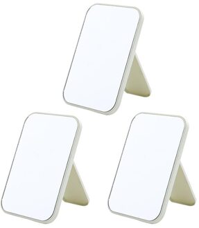 3pcs Opvouwbare Glas Make Spiegel Vouwen Beugel Vierkante Cosmetica Draagbare Hand Spiegel Stand voor Tafelblad Badkamer Reizen