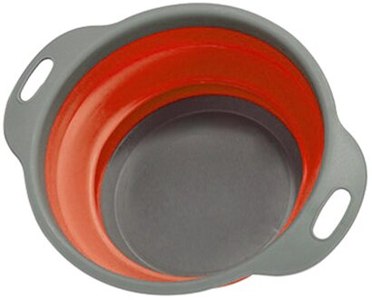 3Pcs Opvouwbare Siliconen Vergiet Fruit Groente Wasmand Zeef Zeef Inklapbare Afdruiprek Met Handvat Keuken Gereedschap 29x24x9.3cm