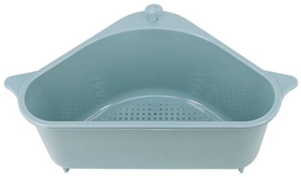 3Pcs Opvouwbare Siliconen Vergiet Fruit Groente Wasmand Zeef Zeef Inklapbare Afdruiprek Met Handvat Keuken Gereedschap blauw