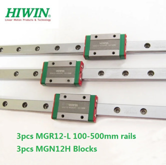 3pcs Original Hiwin rail MGN12 -L 100-550mm + 3pcs MGN12H blocks for CNC 3d printer