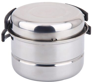 3Pcs Outdoor Pan Set Rvs Plaat Stapelen Potten Wandelen Picknick Pot Camping Wandelen Cookware Picknick Koken Kom pot