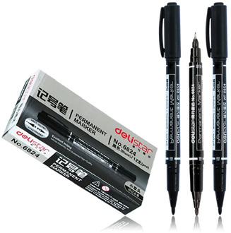 3pcs/pack Twin Tip Permanent Markers, Fine Point, ( Black, Blue, Red ) Ink, 0.5mm-1mm