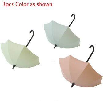 3Pcs Paraplu Vorm Muur Haken Hangers Living Eetkamer Slaapkamer Cocina Home Decoratieve Haken B