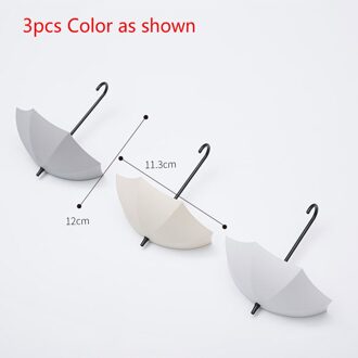 3Pcs Paraplu Vorm Muur Haken Hangers Living Eetkamer Slaapkamer Cocina Home Decoratieve Haken