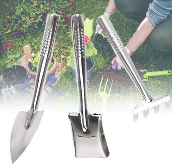 3Pcs Planten Spade Hand Schoppen Duurzaam Tuin Tool Set Outdoor Mini Draagbare Rvs Non Slip Grip Multifunctionele