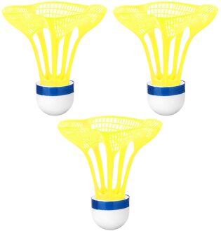 3Pcs Plastic Badminton Ballen Outdoor Badminton Bal Plastic Bal Sport Training Oefening Shuttles Kleur Badminton Bal geel