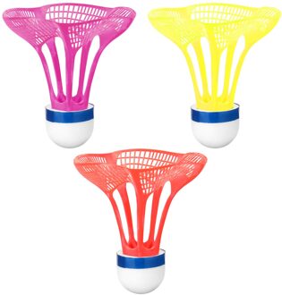 3Pcs Plastic Badminton Ballen Outdoor Badminton Bal Plastic Bal Sport Training Oefening Shuttles Kleur Badminton Bal mix kleur
