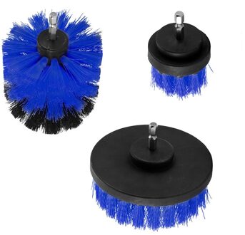 3Pcs Power Scrubber Borstel Set Voor Badkamer Boor Scrubber Borstel Voor Cleaning Draadloze Boor Attachment Kit Power Scrub Borstel blauw