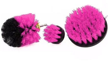 3Pcs Power Scrubber Borstel Set Voor Badkamer Boor Scrubber Borstel Voor Cleaning Draadloze Boor Attachment Kit Power Scrub Borstel roze