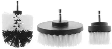 3Pcs Power Scrubber Borstel Set Voor Badkamer Boor Scrubber Borstel Voor Cleaning Draadloze Boor Attachment Kit Power Scrub Borstel wit