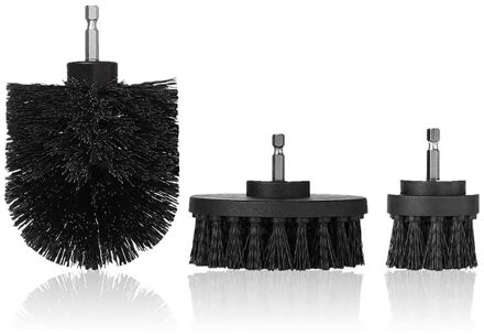 3Pcs Power Scrubber Borstel Set Voor Badkamer Boor Scrubber Borstel Voor Cleaning Draadloze Boor Attachment Kit Power Scrub Borstel zwart