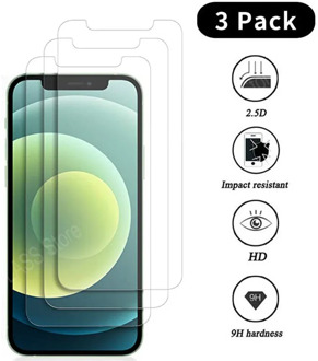 3PCS Protective Glass on For iPhone 11 12 Mini Pro Max screen protector Tempered glass For iPhone 6 S 7 8 Plus X XR XS Max Glass