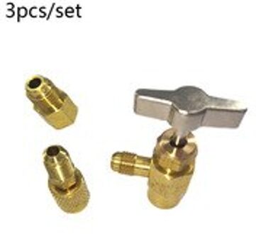 3Pcs R1234yf R134a R12 Koudemiddel Kan Tik Adapter Fittings F 1/4 "Sae M 1/2" Acme Adapter + 1/4 "Sae Adapter R12 R22 R134A
