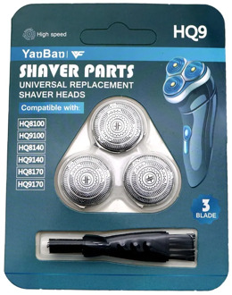 3pcs Razor Heads for Philips Norelco HQ9 Stainless Steel HQ8100 HQ8140 HQ9100, HQ9140 HQ8241 HQ8250 HQ9090 HQ9161 HQ8260 HQ8261