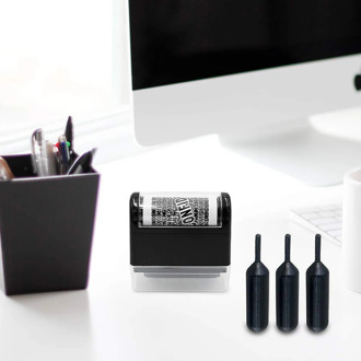 3pcs Refills Ink Black Ink For Identity Guard Theft Protection Roller Stamp Includes Three Tubes Of Ink 1.5ml of specially oil-b