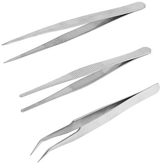 3Pcs Reparatie Precisie Montage Tool Set Elektronische Roestvrijstalen Pincet Q84D