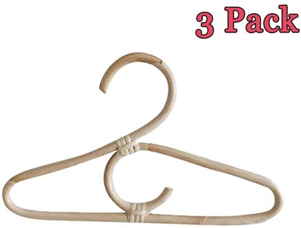3Pcs Rotan Kleerhanger Stijl Kids Kleding Organizer Rack Kinderen Hanger Kinderkamer Decoratie Hanger Voor Kleding