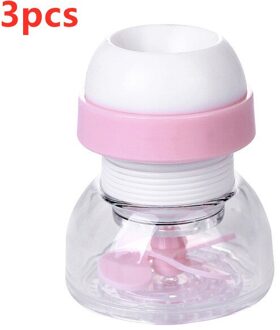 3Pcs Rotatie Waterbesparende Aeraters Keuken Kraan Filter Water Tap Sproeiers Plastic Splash-Proof Waskolf Keuken Gereedschap 3stk roze