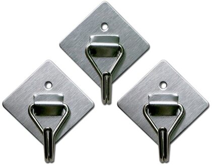 3Pcs Rvs Badkamer Handdoek Haak Zelfklevende Muur Hanger Hat Bag Key Rack