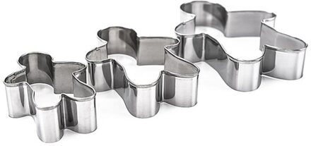 3Pcs Rvs Gingerbread Man Cookie Mallen Duurzaam Fondant Cutters Keuken Bakken Tool Voor Jaar Kerst