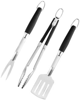 3Pcs Rvs Grill Accessoires Set Barbecue Vork Grillen Tang Spatel Draagbare Multifunctionele Bbq Gereedschap Keuken Gereedschap