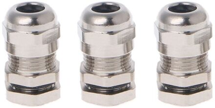 3Pcs Rvs PG7 3.0-6.5Mm Waterdichte Connector Metalen Vaststelling Kabel Gland
