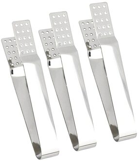 3Pcs Rvs Theezakje Tang Hittebestendige Voedsel Clamp Tong Multifunctionele Theezakje Tong Squeezer Mini voedsel Tong Voor Thuis T