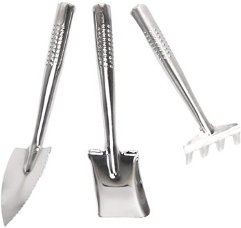 3Pcs Rvs Tuin Tool Set Antislip Grip Duurzaam Multifunctionele Losse Grond Spade Mini Draagbare Hand Schoppen Hark