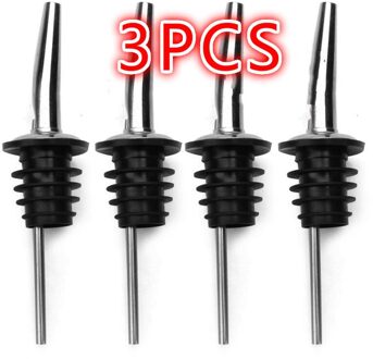 3Pcs Rvs Wijnfles Stop Restaurant Bar Supplies Fles Tuit Olijfolie Wijn Schenker Dispenser Keuken Tool TSLM1 3stk