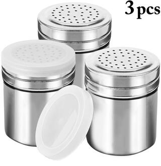 3Pcs Rvs Zout Peper Set Kruiderij Box Koken Kruiden Fles Barbecue Tool Keuken Harb En Spice Gereedschap