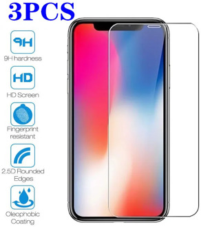 3PCS Screen protector Tempered Glass For IPhone X XR XS Max 8 7 6 6S Plus 11Pro 12 Pro Max Mini SE 2020 Phone Verre Tremp Coque