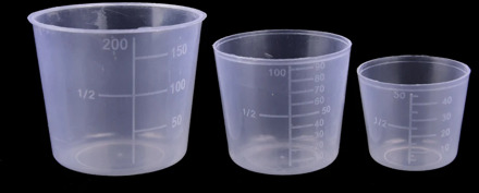 3PCS/Set 200/100/50ml Measuring Cup Labs Plastic Graduated Beakers Kitchen Tools Accessories