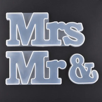 3pcs/Set Alphabet Mr & Mrs Letter Silicone Molds Jewelry Making Kits For DIY Resin Epoxy Crafts Casting Mold