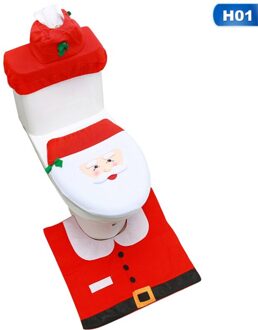 3pcs/set Christmas Snowman Toilet Set Toilet Seat Cover Santa Claus Bathroom Carpet Christmas Decoration 1