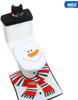 3pcs/set Christmas Snowman Toilet Set Toilet Seat Cover Santa Claus Bathroom Carpet Christmas Decoration 2