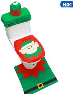 3pcs/set Christmas Snowman Toilet Set Toilet Seat Cover Santa Claus Bathroom Carpet Christmas Decoration 4